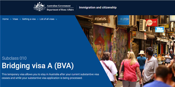 Bridging Visas not required by New Zealanders applying a permanent Visa. (Photo: Department of Home Affairs website)