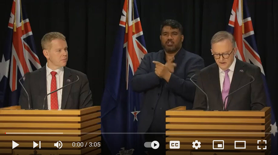 Joint press conference in Wellington on 26 July 2023