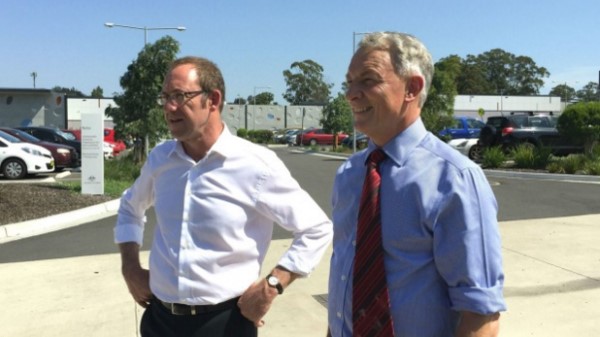 Andrew Little and Labour MP Phil Goff at Villawood Immigration Detention Centre.